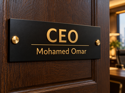 RawMagnet black and gold CEO office sign