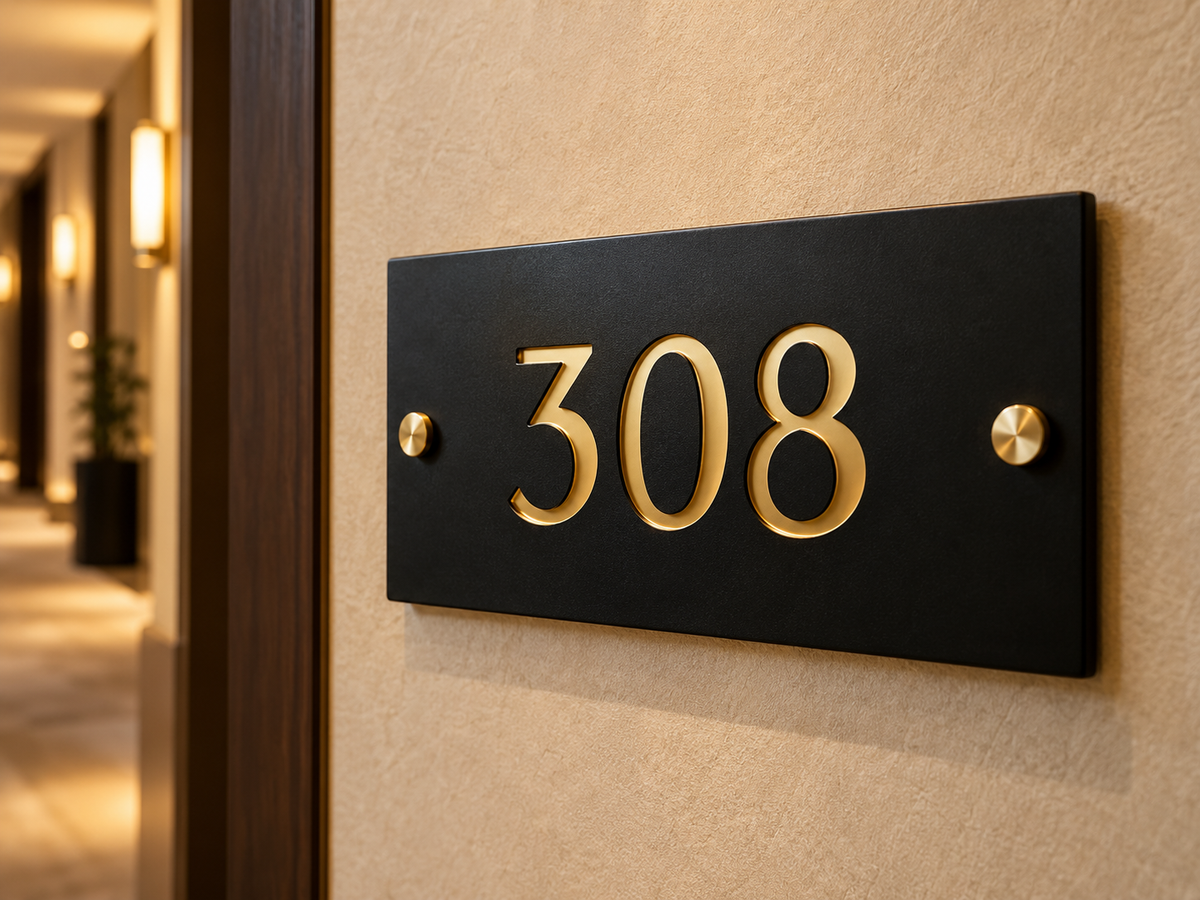 Hotel Room Number — Custom Metal Sign