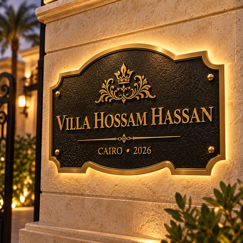Villa Hossam Hassan — luxury Egyptian estate plaque